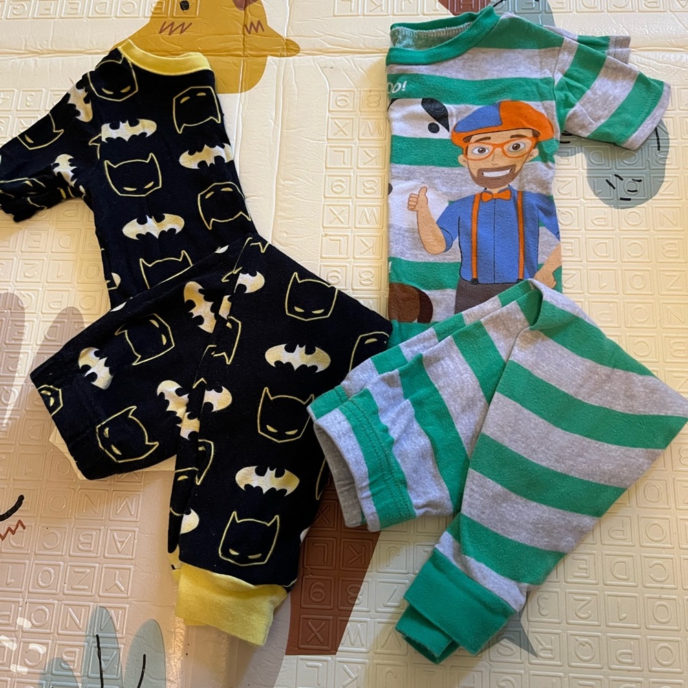 Blippi and Batman short sleeve pj sets